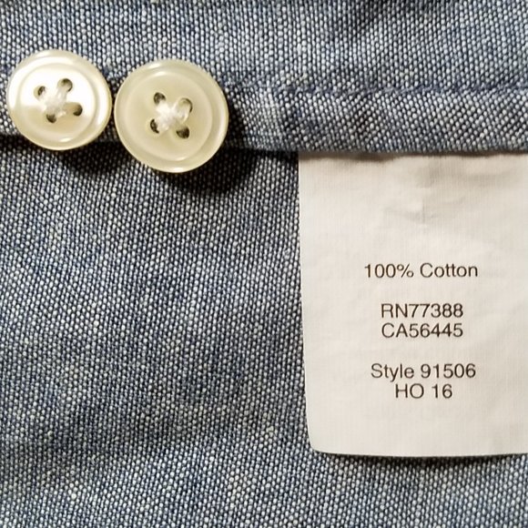 J. Crew Factory Perfect Fit Blue Chambray Long Sleeve Button Down Shirt - Picture 4 of 11